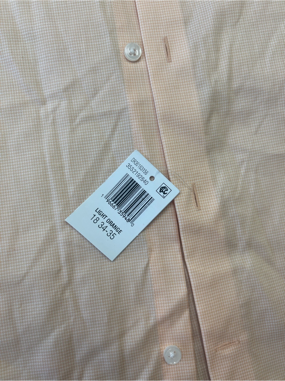 NWT Michael Kors Men's Dress Shirt Gingham Light Orange 2XL Regular Fit - Picture 5 of 12